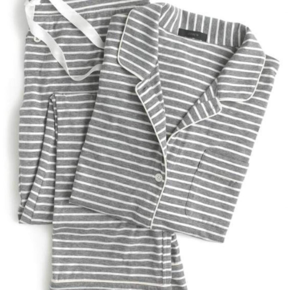 New With Tags J. Crew Dreamy Cotton Pajama Set in Stripe for Women